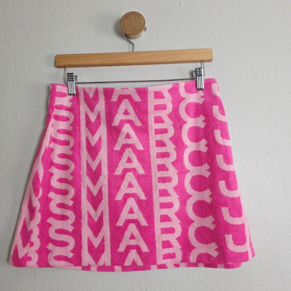 Marc Jacobs NWT Summer of Marc Hot Pink Monogram Terry Cloth Mini Skirt M